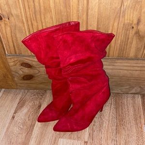 Red,velvet,7 1/2 skinny high heel shoes. BRAND NEW!!